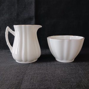 Royal Victoria English Fine Bone China Individual Size Creamer and Sugar Set